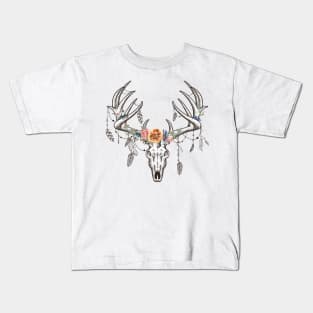 Deer skull Boho Kids T-Shirt